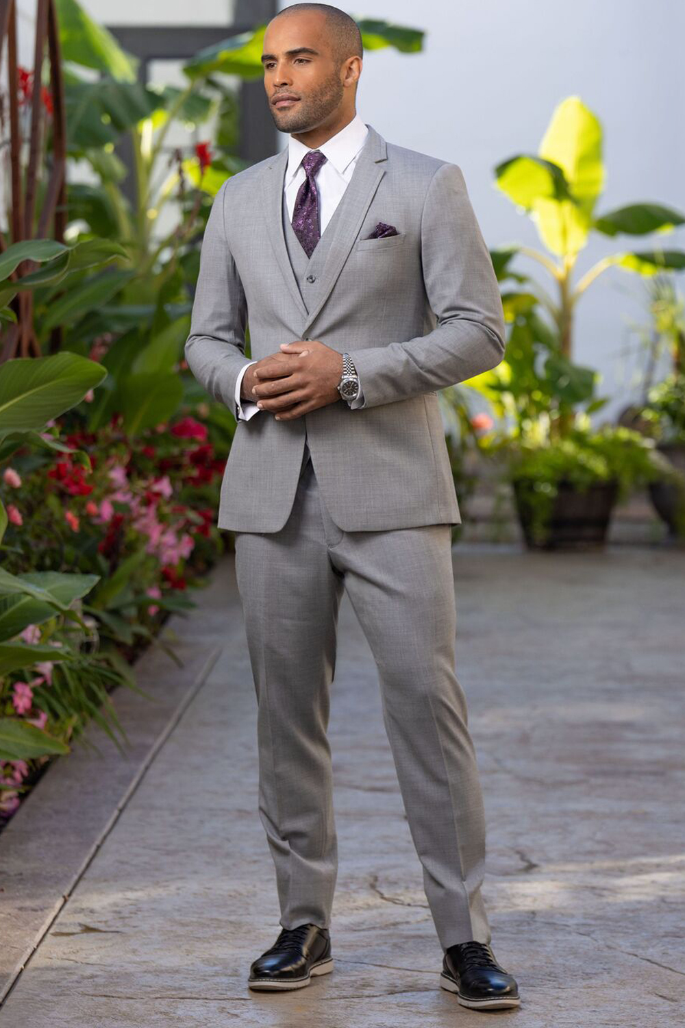 halter cover up dress Medium Gray and Lt. Blue 3 Piece Suit - Giorgio Men's Wear main image 1