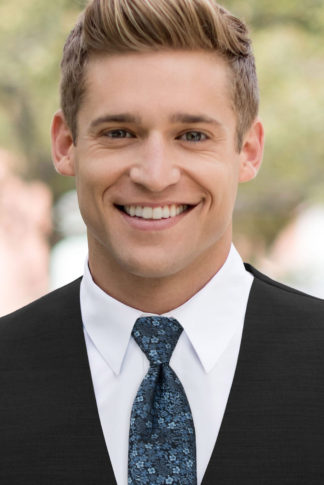 Slate Blue Floral Windsor Tie