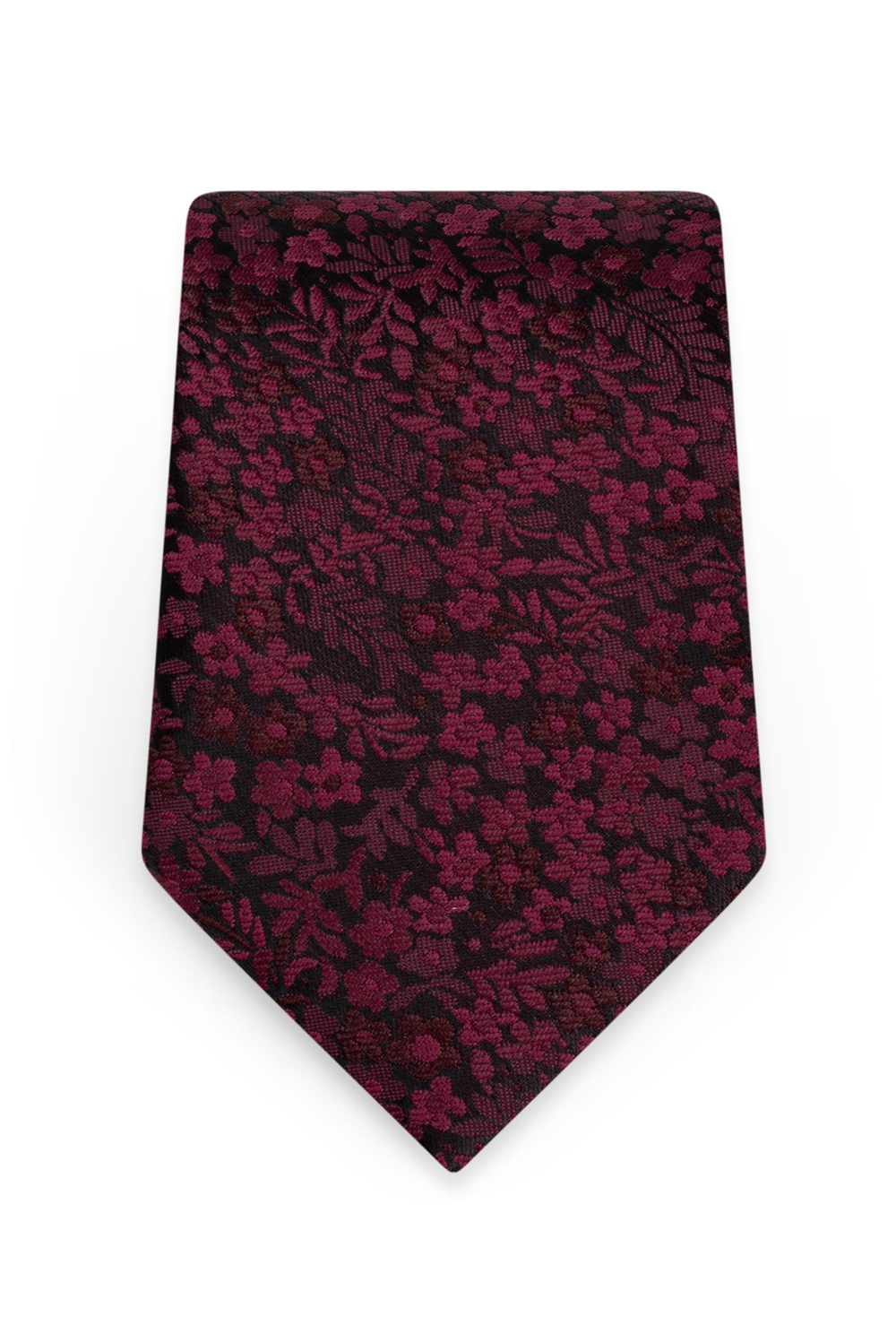 Wine Floral Windsor Tie - Image 2
