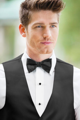 Solid Black Bow Tie
