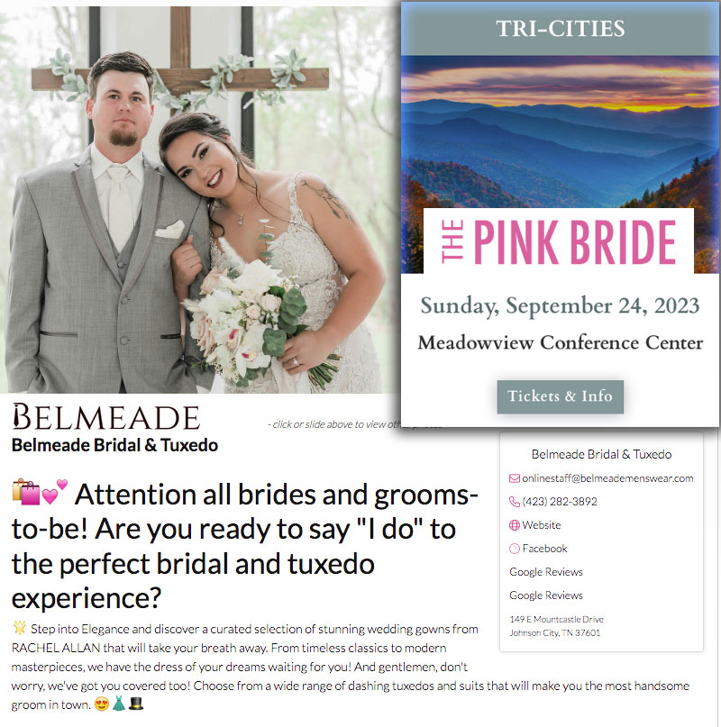 Pink Bride Wedding Event in Kingsport