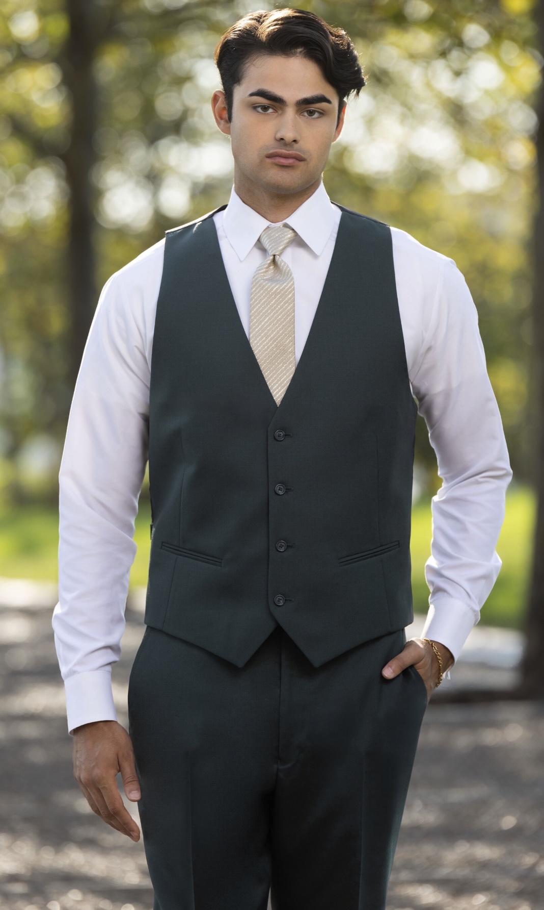 Hunter Green Luka Suit by IKE BEHAR - RENTAL - Image 3
